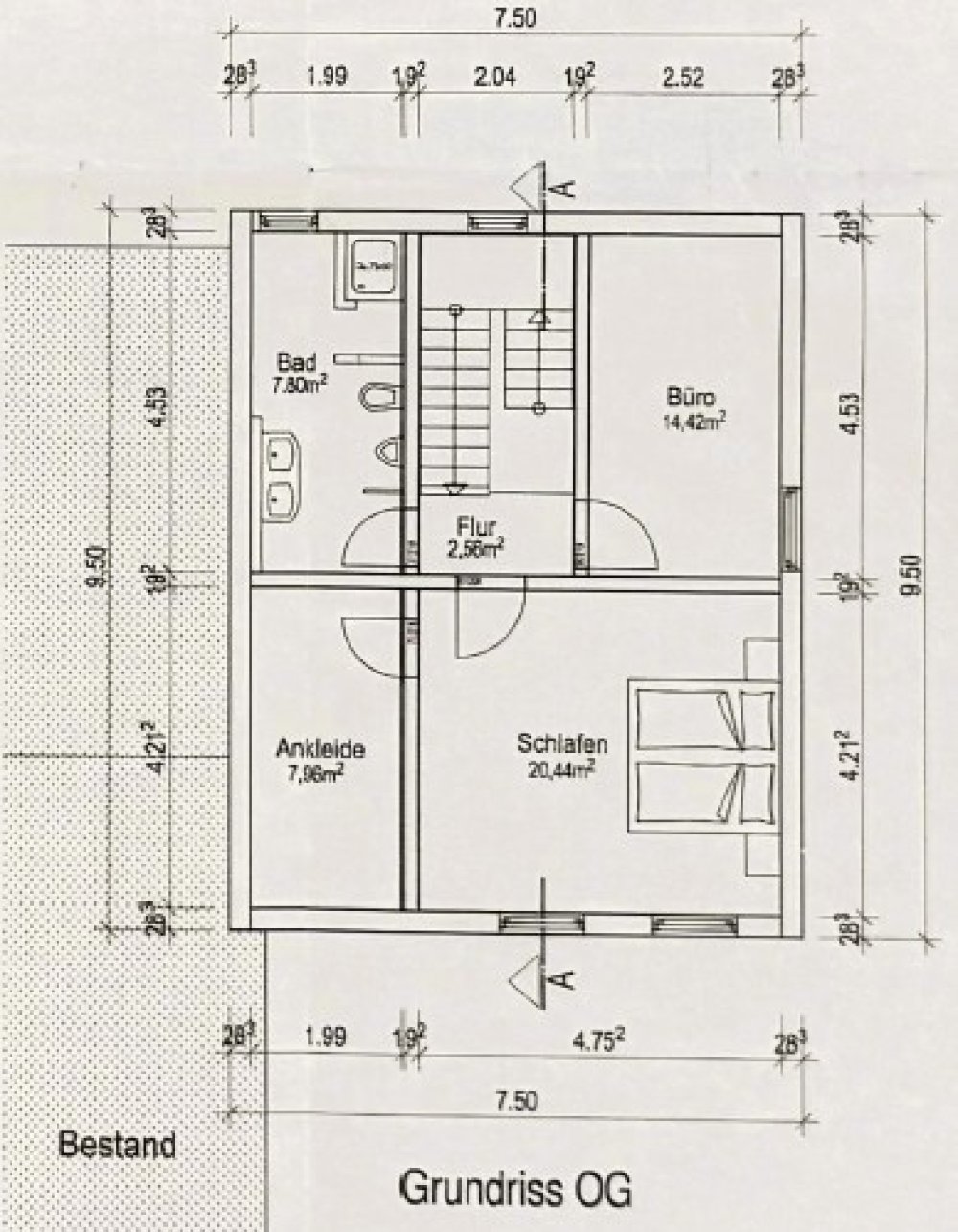 Grundriss Obergeschoss Wohnhaus