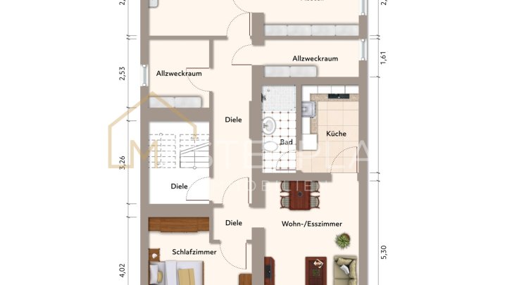 Zweifamilienhaus mit Einliegerwohnung und Dachterrasse in sehr ruhiger Lage von Wadgassen-Werbeln