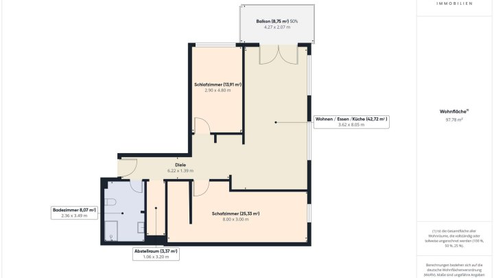 Großzügige 3-Zimmer-Neubauwohnung mit Ankleide und Balkon