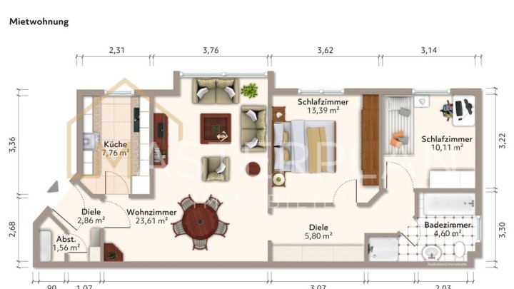 3-Zimmer-Wohnung in zentraler Lage von Dillingen