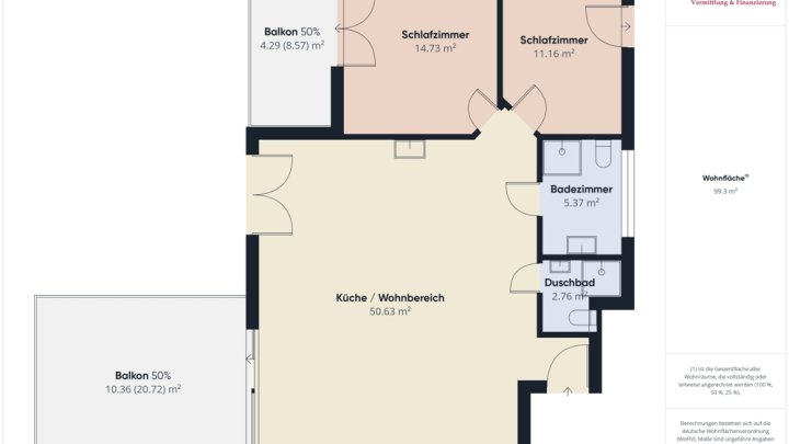 SOFORT VERFÜGBAR: NEUWERTIGE 99 M² WOHNUNG / TIEFGARAGE / 2 SCHLAFZIMMER / 2 BÄDER