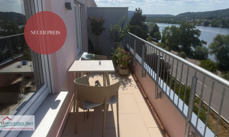 RENOVIERTE PENTHOUSEWOHNUNG, 3 KM VON TRIER, VOLLER MOSELBLICK, SOFORT FREI!
