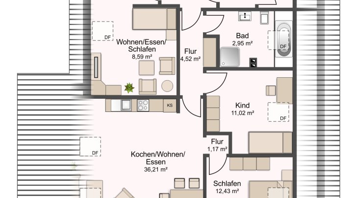 OBERAUERBACH - Mehrgenerationenwohnen 4-ZKB mit Balkon in ruhiger Lage von Zweibrücken