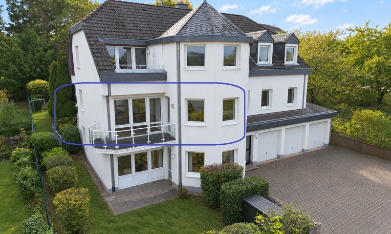 3-Zimmer-Gartenwohnung mit Balkon, Terrasse, Fernblick und Garage
