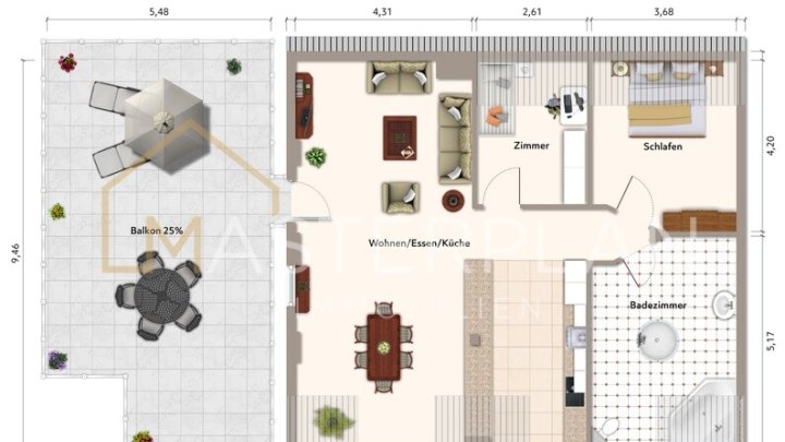 „Fast wie ein eigenes Haus – großzügige Dachgeschosswohnung mit separatem Eingang und XL-Terrasse“