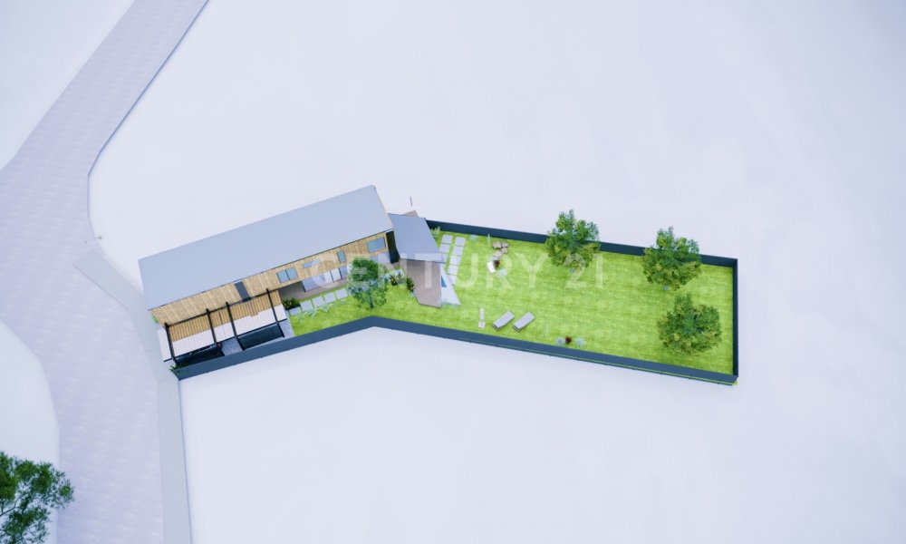 eD-Grundriss mit visualisiertem Haus
