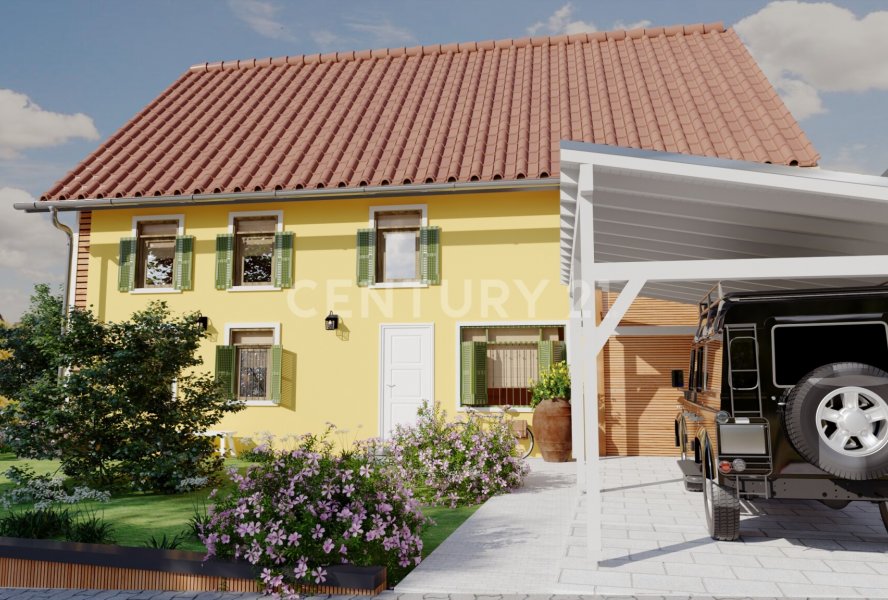 Front Visualisierung mit Carport