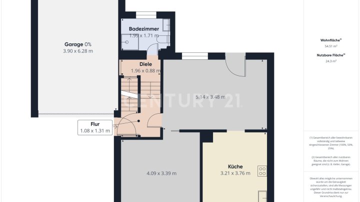 Charmante freistehende Stadtvilla mit großem Balkon, Terrasse, Garten und Garage in Altenwald