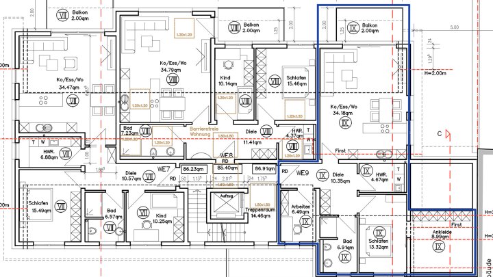 Exklusive 3-ZKB-Dachgeschosswohnung mit Balkon & Aufzug in Rehlingen zu vermieten