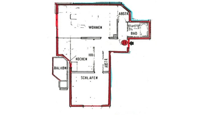2-ZKB Wohnung mit Balkon in zentraler Lage