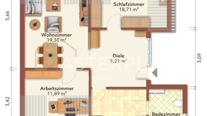 Gemütliche 3ZKB DG-Wohnung in Saarlouis