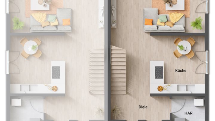 GRENZNÄHE: NEUBAU (DHH) MIT GRUNDSTÜCK