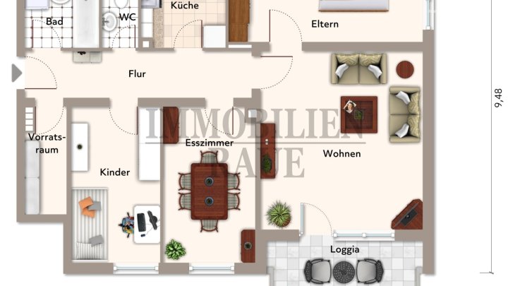VERMIETETE 4 ZKB EIGENTUMSWOHNUNG MIT SÜD-BALKON IN SULZBACH