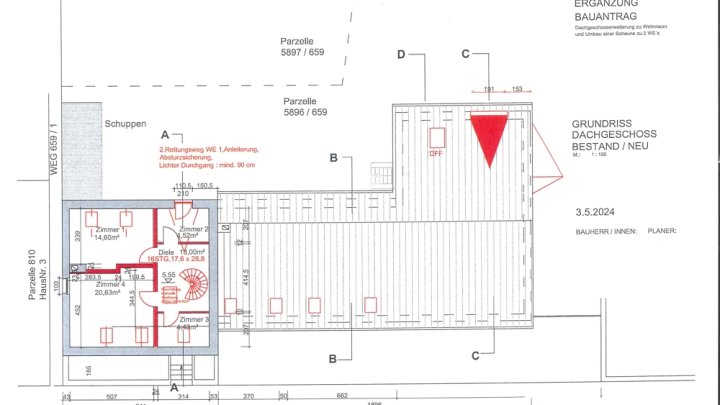 GRENZE L-REMICH: WOHNHAUS MIT 3 WOHNUNGEN, GARAGEN UND GARTEN