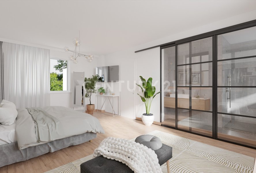 Schlafzimmer OG mit In-Room-Bad (Visualisierung)