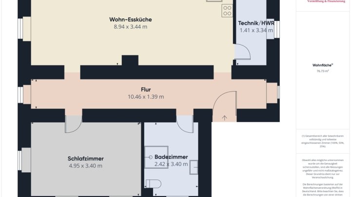 PERL-BORG: 72 M² WOHNUNG MIT KAMINOFEN & EINBAUKÜCHE