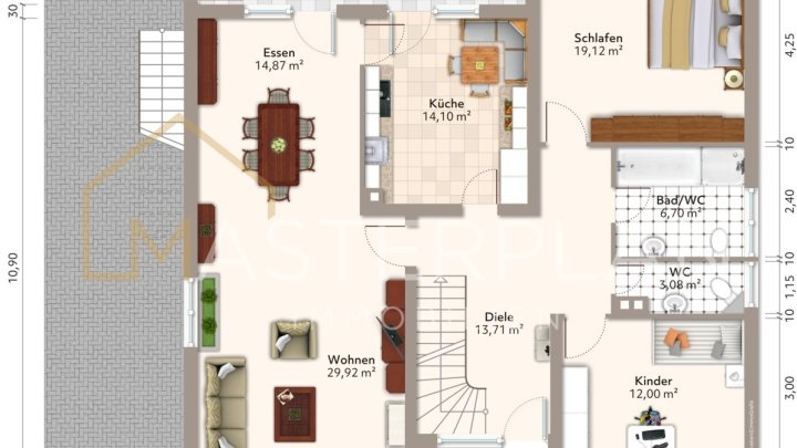 Freistehendes Einfamilienhaus mit Garten