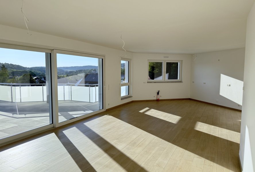 Wohn- und Esszimmer mit offener Küche