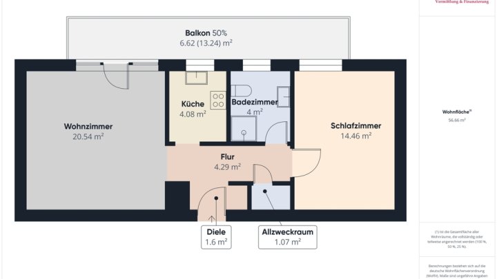 SCHÖNE 2-ZKB / ABSTELLRAUM / BALKON / GARAGE
