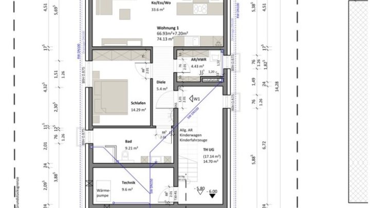 Energetisch optimierte Neubauwohnung, Gartengeschoss,  Panoramaausblick, provisionsfrei