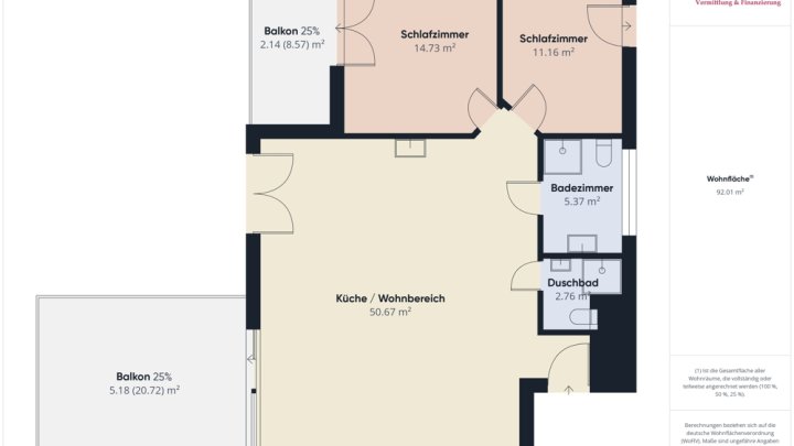 GRENZNÄHE L-REMICH: WOHNUNG MIT 2 BALKONEN / 2 SCHLAFZIMMER / TIEFGARAGENSTELLPLATZ