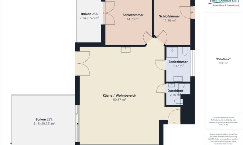NEUWERTIGE 92 M² WOHNUNG / TIEFGARAGE / 2 SCHLAFZIMMER / 2 BÄDER