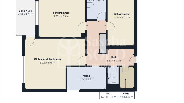 Helle 3-ZKB-Wohnung mit gutem Grundriss, Balkon & Garage in beliebter Lage von St. Ingbert-Süd